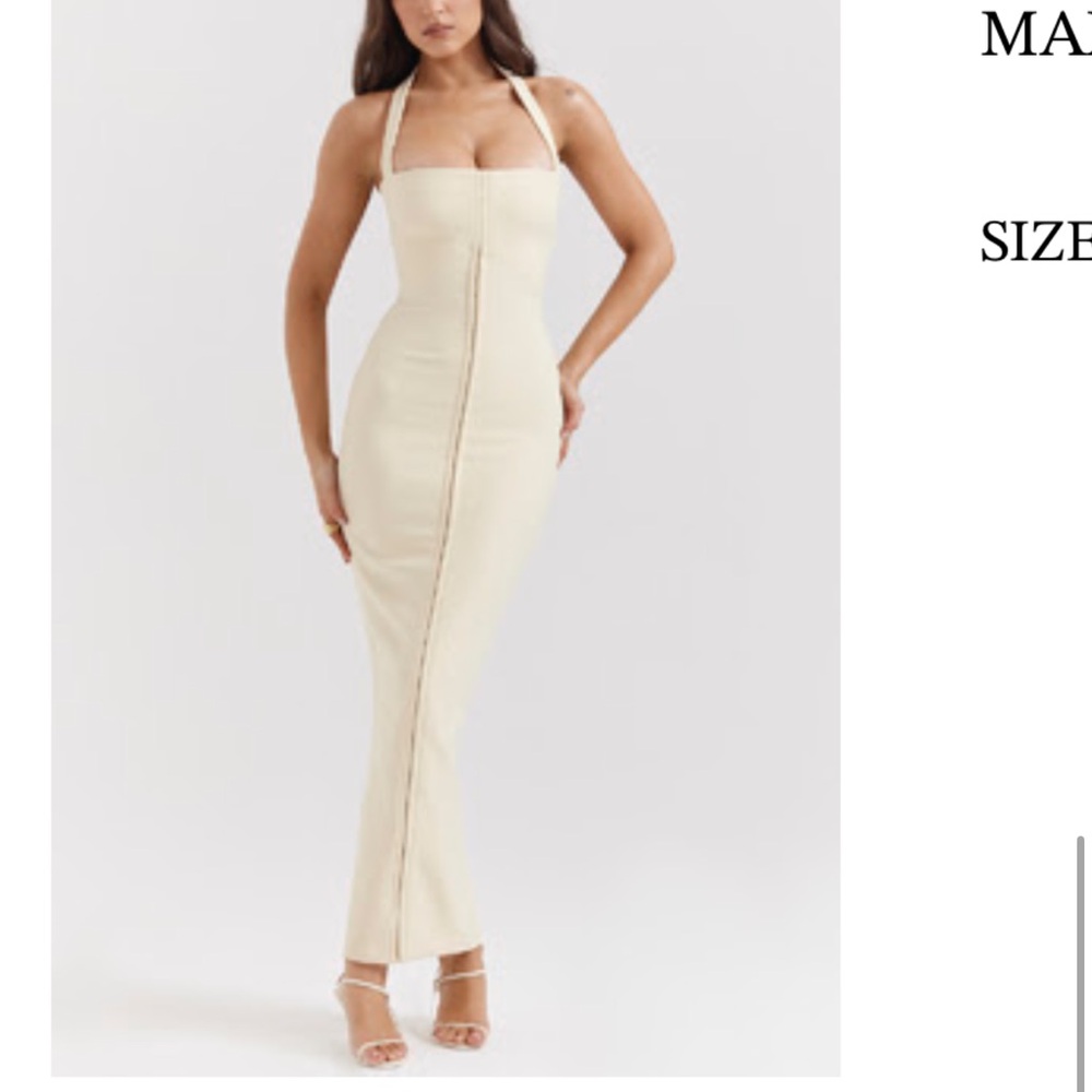 House of CB Cream Strapless Dress